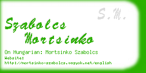 szabolcs mortsinko business card